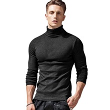 D 73772 Men's High Neck Long Sleeve T-Shirt ���쳤��T��