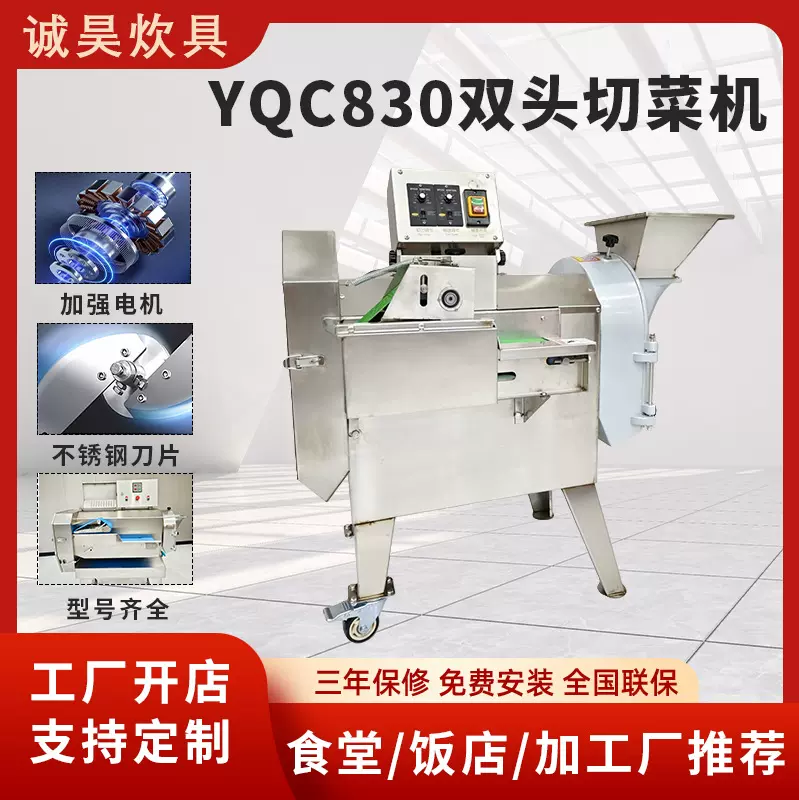 全自动切瓜果机厂家根茎类蔬菜切片切块切丝设备双头多功能切菜机
