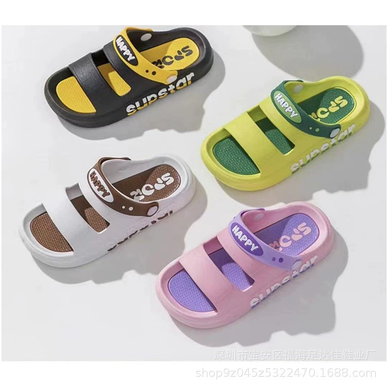 2024, новые детские тапочки в корейском стиле интернет-знаменитостей, повседневные удобные мягкие сандалии и тапочки двойного назначения с героями мультфильмов для родителей и детей, производитель оптом