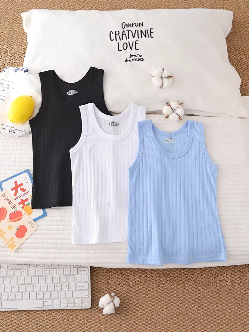 Children's cotton summer breathable base body-friendly thin T-shirt…