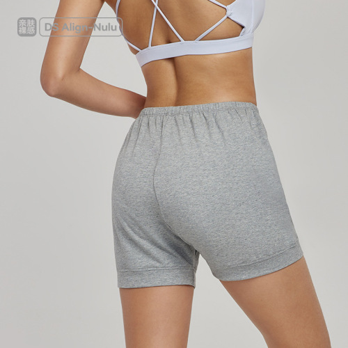 Women's Iyengar Yoga Shorts Pure Color Cotton Loose Breathable Exercise Shorts Anti-Slip Elastic Fitness Shorts Summer