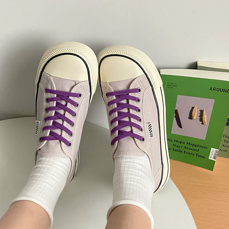 Женские парусиновые туфли в Корейском стиле с головкой манго, Новинка лета 2022, кроссовки на плоской подошве на шнуровке и толстой подошве, универсальная уродливая Милая повседневная обувь