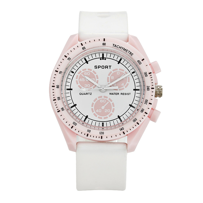 Transfronteriza nuevo reloj deportivo de silicona para mujer Candy simple falso puntero de tres ojos de silicona mujer estudiante reloj de cuarzo