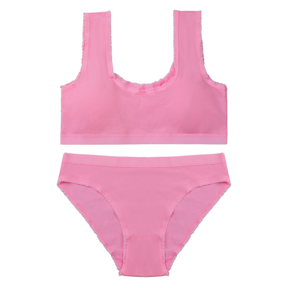 Ropa interior de algodón puro para niñas 12-16 años, estudiantes de primaria y secundaria, ropa interior de desarrollo para niñas, ropa interior de sujetador delgada sin anillo de acero