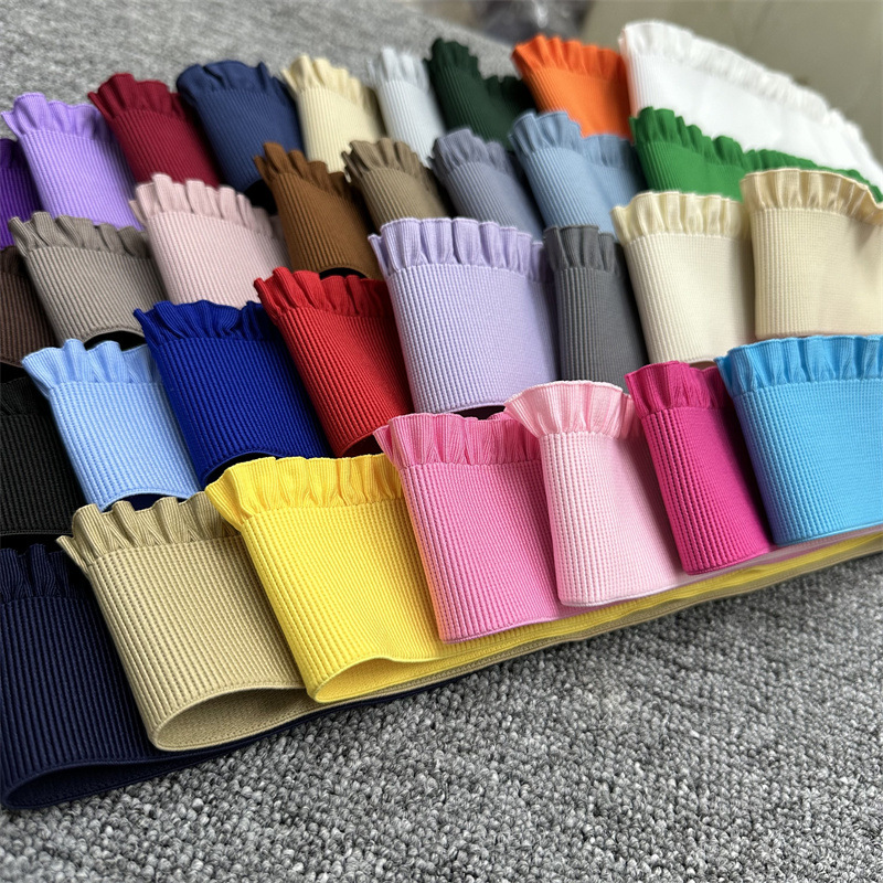 6cm木耳边荷叶纹褶皱松紧带 束腰弹力橡筋织带