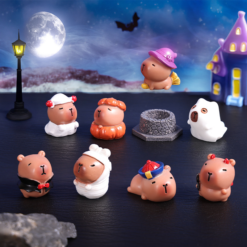 ハロウィン装飾品カピバラかわいい人形クリエイティブホームカー樹脂 diy 装飾装飾品工芸品|undefined