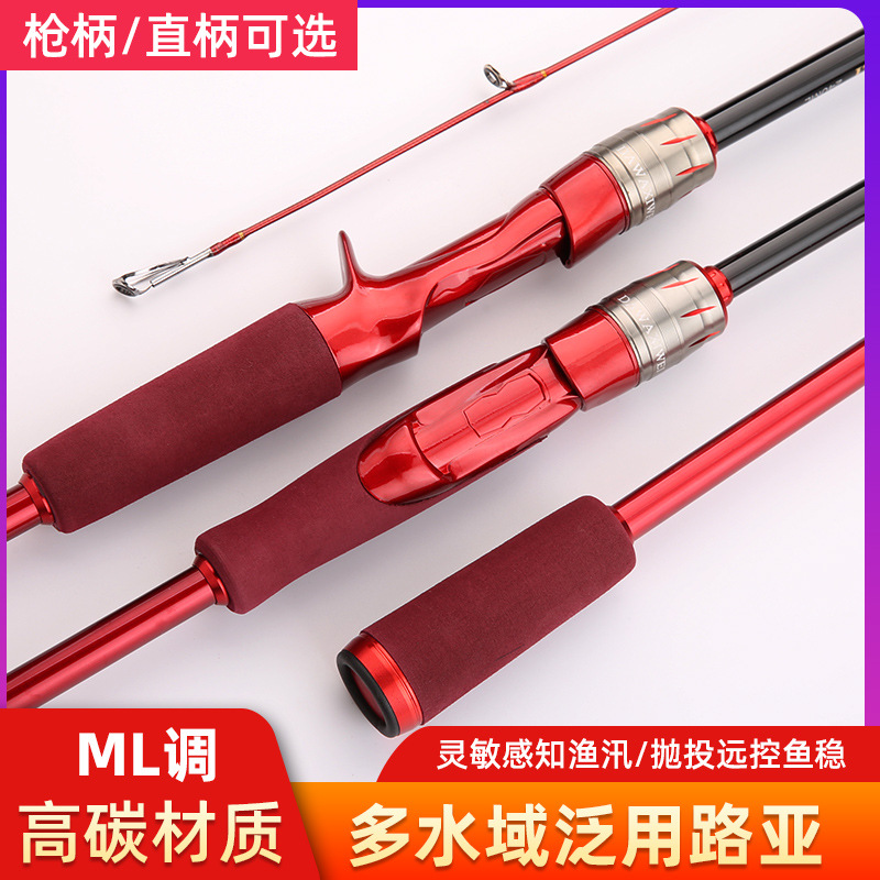 Nuevo carbono Luya Rod 1,8-2,4 m negro rebordear caña de pescar tiro largo ML enchufe ajustable Varilla DE ALTO material de carbono