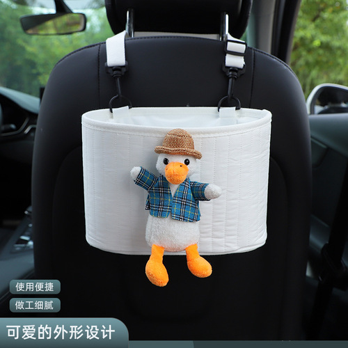 Car seat storage bag Fabric embroidered multifunctional car mounted seat back storage bag Car interior supplies