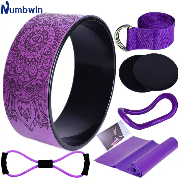 Tuhao Yoga Wheel Seven-Piece Set for Novices, Back Bending and Lower Waist Trainer, Open Back Yoga Circle, Dogawheel Auxiliary Wheel