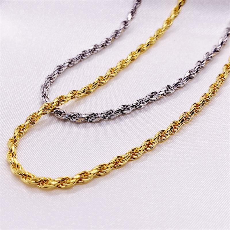 Holiday, Daily Occasion 925 Sterling Silver Rope Chain Plating Solid Color Necklace