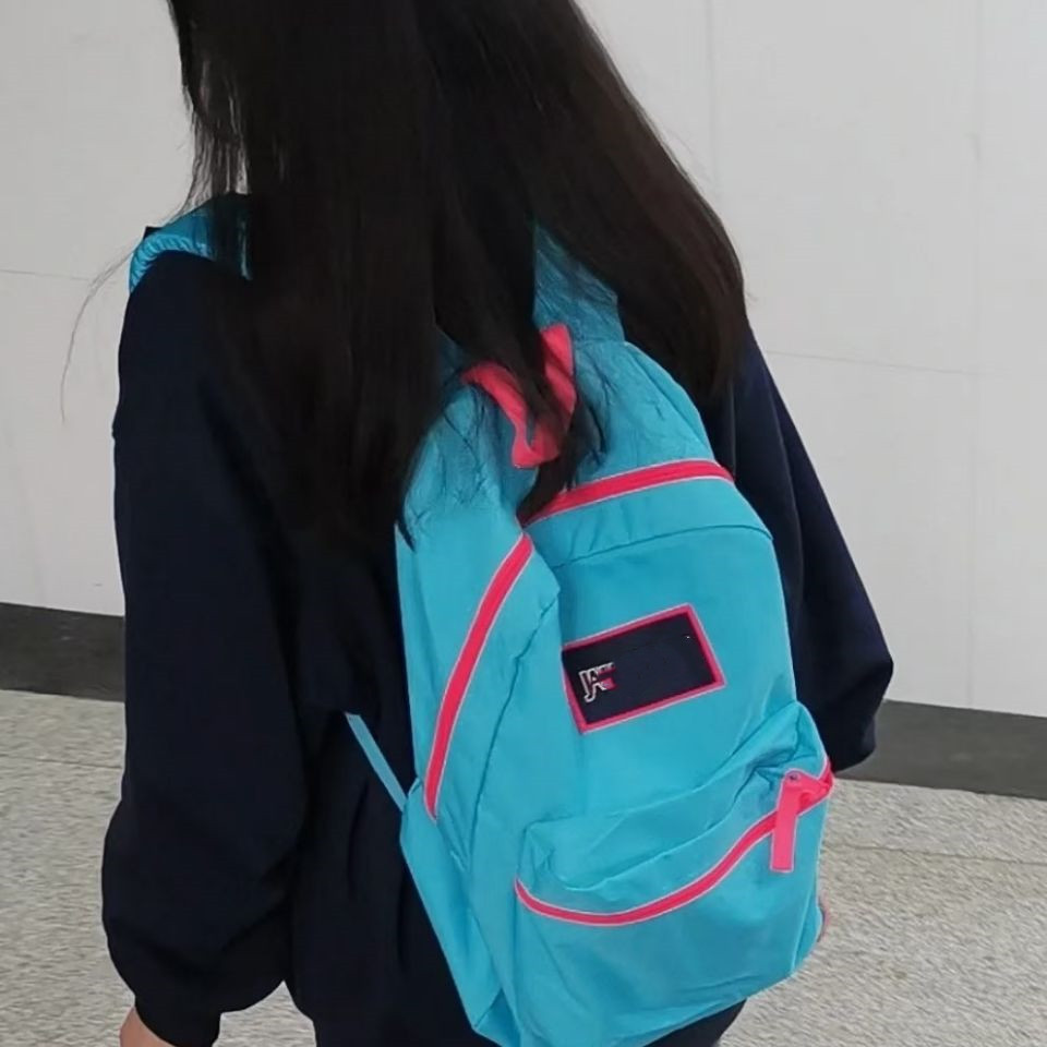 Jess nueva mochila de lona transfronteriza de gran capacidad Escuela Secundaria campus simple pareja mochila