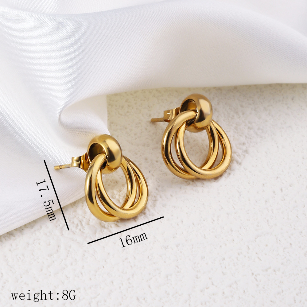 1 Pair Simple Style Commute Geometric Heart Shape Plating Titanium Steel Drop Earrings Earrings Ear Studs display picture 22