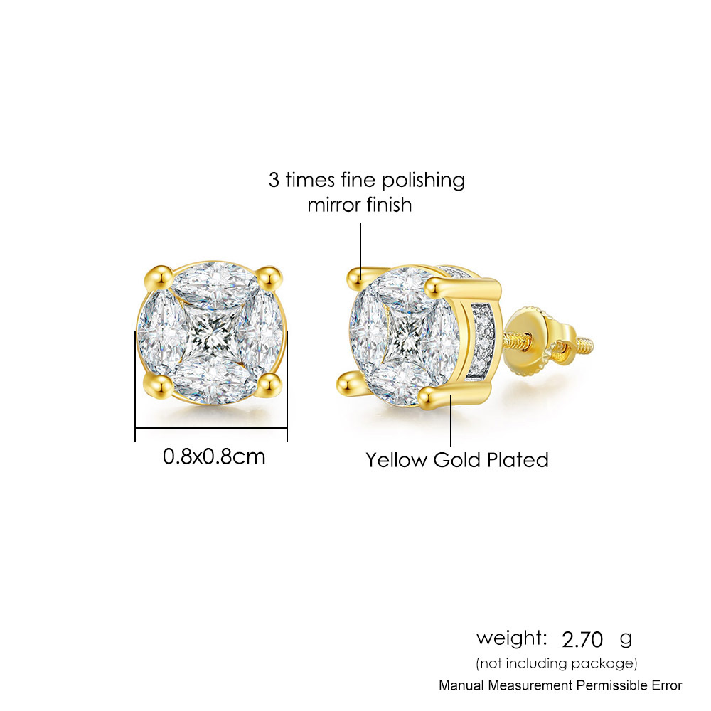 5g Weight Copper Ear Needle Material White Gold Plated, Gold Plated Plating Material Zircon Inlay Material Ear Studs Classification 1 Pair Quantity Daily, Party, Street Occasion Copper Material Round, Square, Heart Shape Pattern Unisex Gender Plating, Inlay Design Hip-Hop Style Gold, Silver Color 1 Pair Hip-Hop Round Square Heart Shape Plating Inlay Copper Zircon White Gold Plated Gold Plated Ear Studs 31