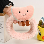 韩版时尚卡通西瓜水果笑脸头带 女生卖萌洗脸束发带 可爱毛绒发带