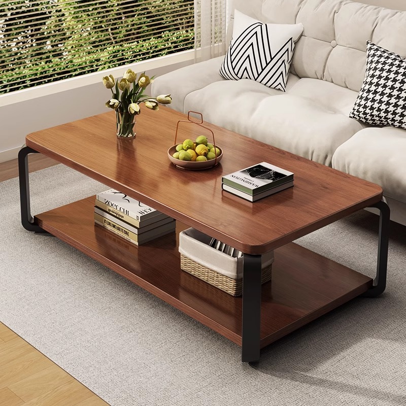 Mesa de té sala de estar nueva casa de alquiler simple de mesa de té de madera maciza mesa de balcón minimalista