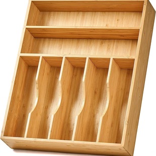 Manufacturers Custom Bamboo Wood Kitchen Drawer Storage Rack,, Full Bamboo Wood Cutlery Box, Kitchen Storage Bamboo Box