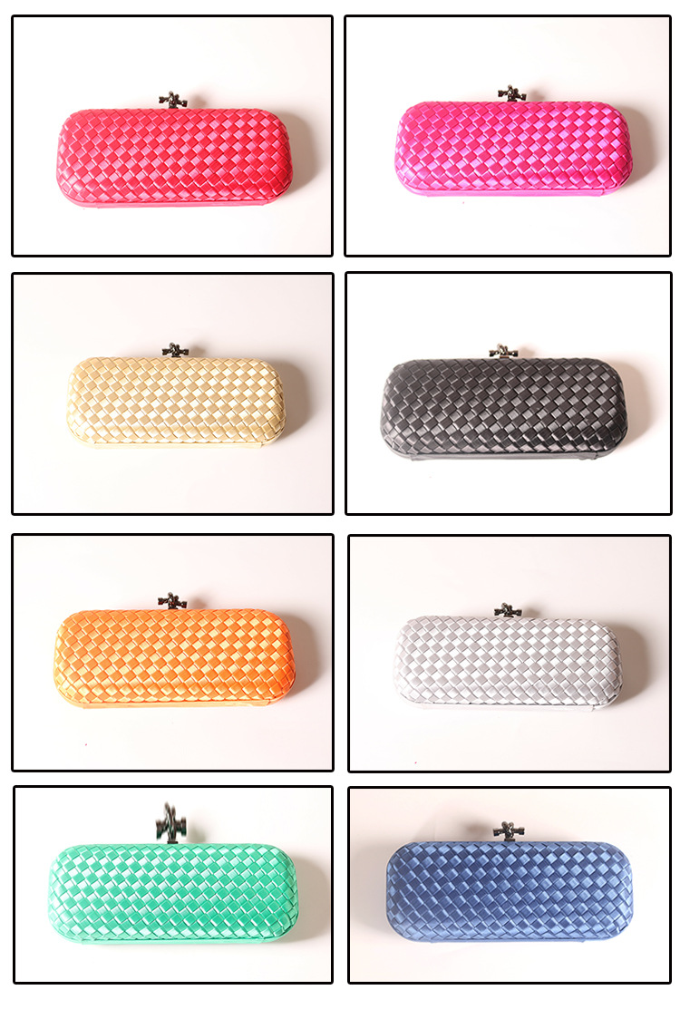Polyester Solid Color Lingge Square Clutch Evening Bag display picture 1