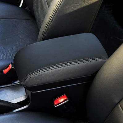 Armrest box: Box Protective Leather Cover Armrest - 06-10-black-leather-black-line-without-standard