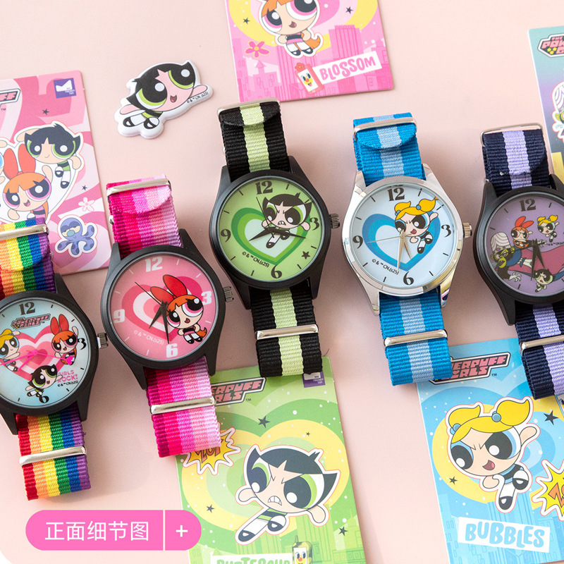 Auténtico Flying Sky pequeño reloj de policía de mujer caja ciega dulce serie de arco iris para estudiantes regalos hechos a mano regalo de Año Nuevo