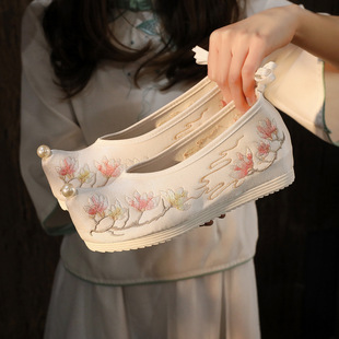 [Huahai] Spring New Hanfu shoes women's ancient costume matching embroidered shoes women's Ming-made elevator shoes