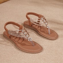 波西米亚2025夏季新款女凉拖鞋软底时尚外穿露趾凉拖居家洗澡拖鞋