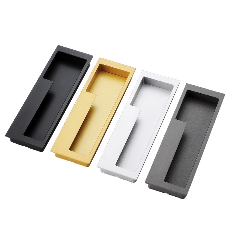 Puerta corredera minimalista moderna puerta corredera invisible puerta plegable Puerta de gabinete oculta incrustado Puerta de Granero manija oculta