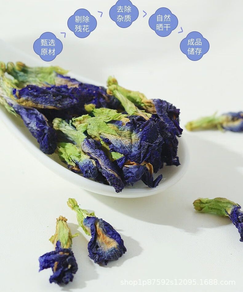 Butterfly Pea Flower Tea Lan Hu Die 30 Teabags 70g Dried Blue Floral Herbal Tea for Cold Brew key features