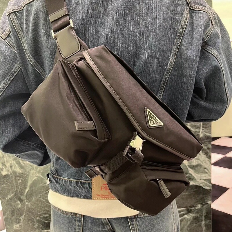 Cross-border fashion men's crossbody bag, shoulder bag, nylon fabric with leather accents, adjustable shoulder strap, waist bag Cross-border fashion men's crossbody bag, shoulder bag, nylon fabric with leather accents, adjustable shoulder strap, waist bag