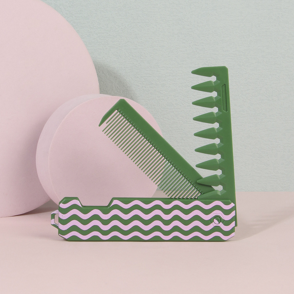 Amazon Color Peine plegable Peine de modelado Peine de deformación de múltiples dientes de plástico Peine de aceite Peine suave Peine de viaje portátil