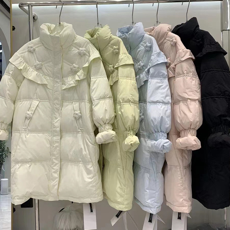 时尚气质减龄高充绒保暖羽绒服女士2025年冬季新品中长款收腰外套|undefined