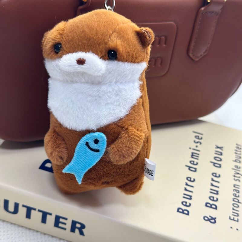 かわいいぬいぐるみ願いを叶える魚カワウソキーホルダーペンダントぬいぐるみ卸売スクールバッグペンダントギフト|undefined