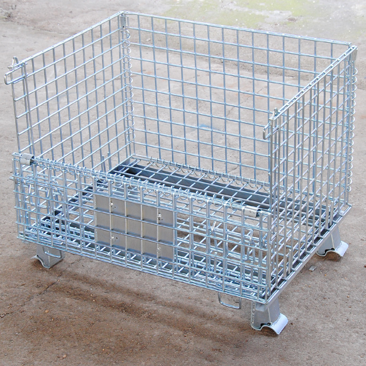 供应折叠式镀锌仓储笼 厂家批发堆垛式蝴蝶笼 现货轻型网格周转箱