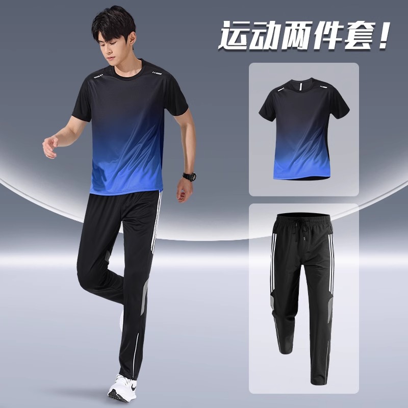 Trajes deportivos para hombres para correr otoño delgado ropa de secado rápido mangas largas pantalones largos casuales 2024 nuevo ciclismo fitness