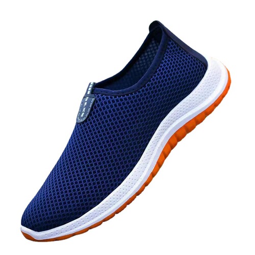 Old Beijing cloth shoes men's summer mesh shoes breathable soft sole dad shoes slip-on casual sports shoes foreign trade wholesale