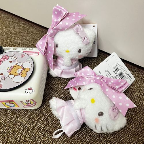 New cartoon products polka dot bow KT cute kt Melody bag pendant key key chain hanging decoration wholesale