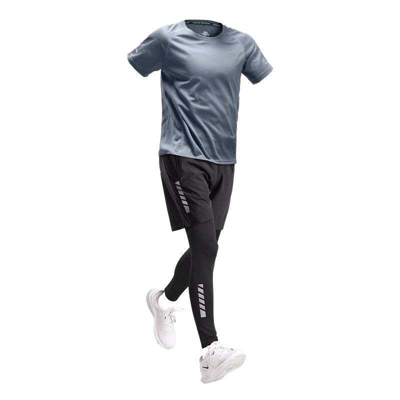 Trajes deportivos de hielo para hombres, ropa de acondicionamiento de verano, camiseta de manga corta, chaleco de equipo de carrera, ropa de bicicleta de verano