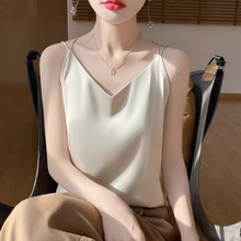 吊带背心女内搭白色美背醋酸仿真丝上衣缎面春夏西装小衬衫打底
