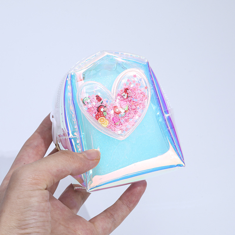 Mini bolso A0038 para niñas, monedero con efecto líquido y colores brillantes, mochila infantil.