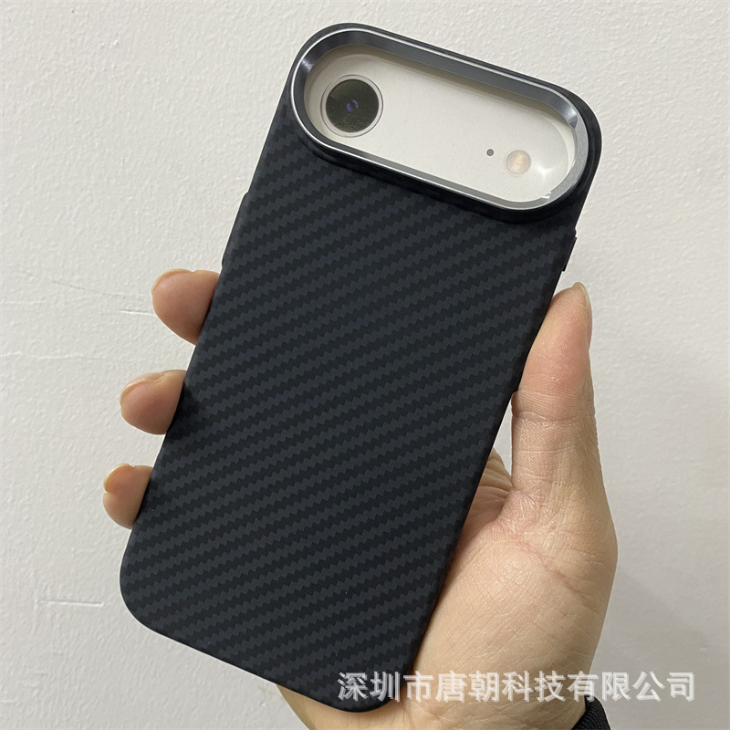 LUXO磁吸水贴硬壳适用iPhone17air碳纤纹手机壳凯夫拉纹pc壳男女