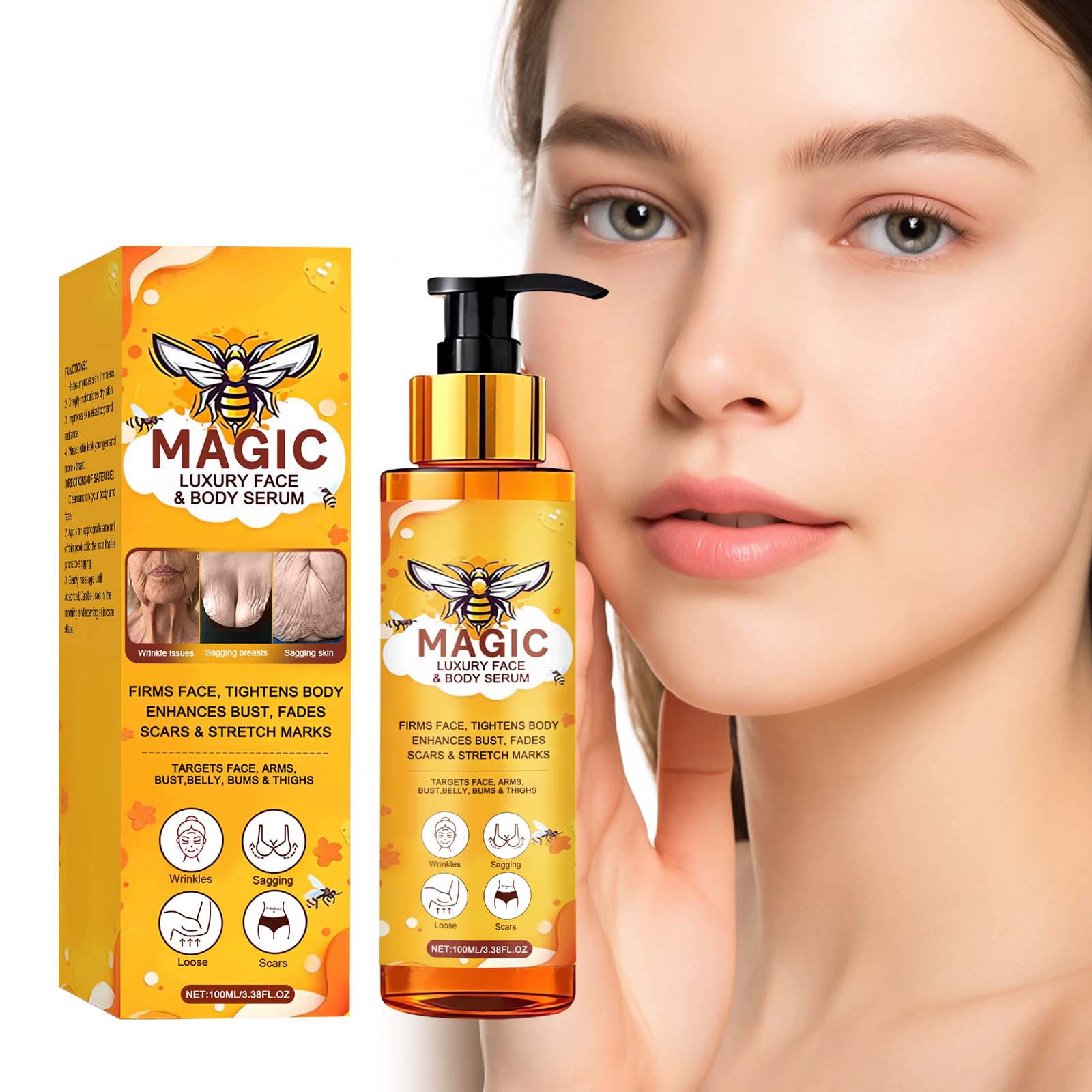 Эссенция для ухода за кожей с пчелиным ядом, ежедневный уход, массаж, питание кожи тела, нежная кожа, внешняя эссенция