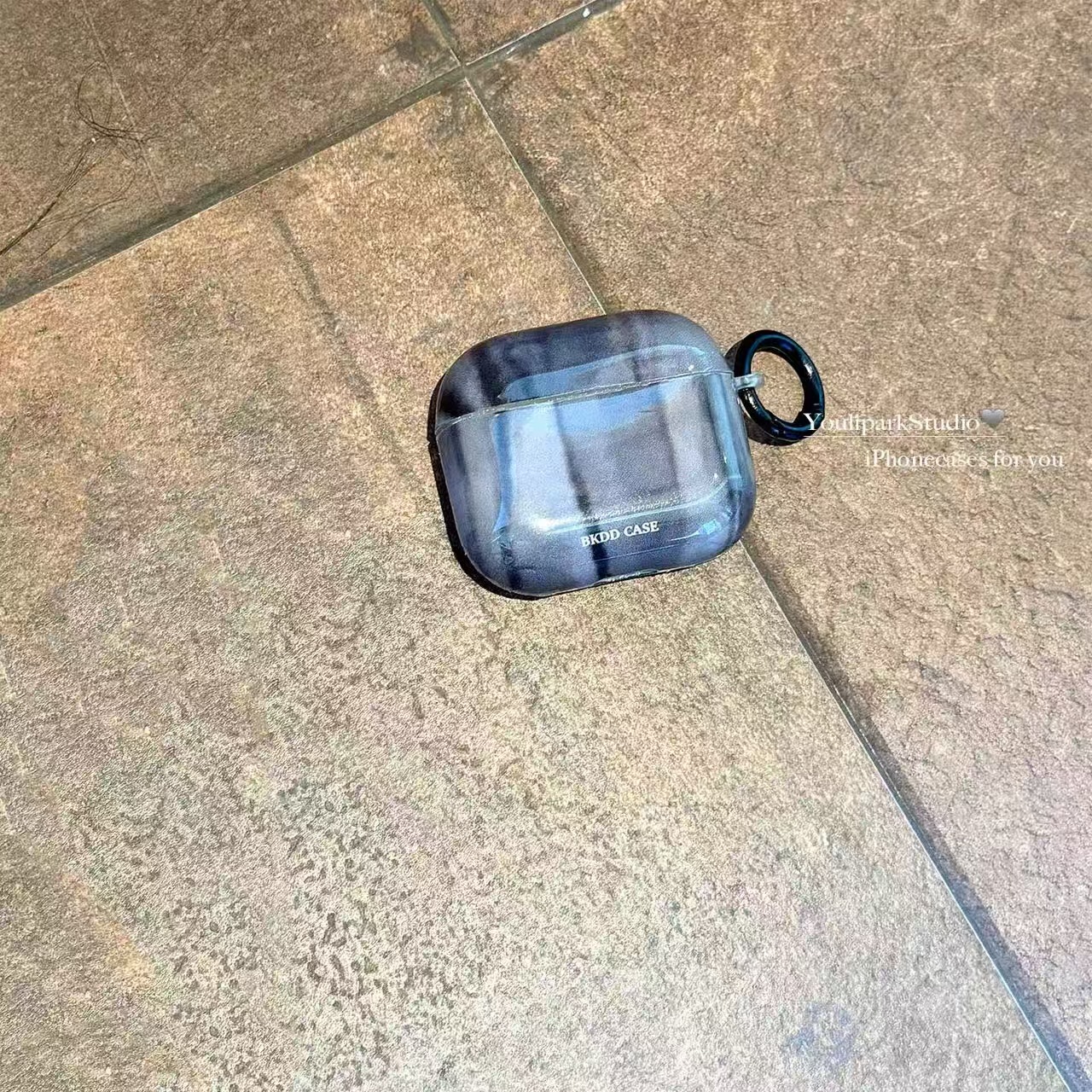 Retro de alto nivel gris negro halo roca Airpods 1 / 2 generación Apple inalámbrico Bluetooth auriculares cubierta 34
