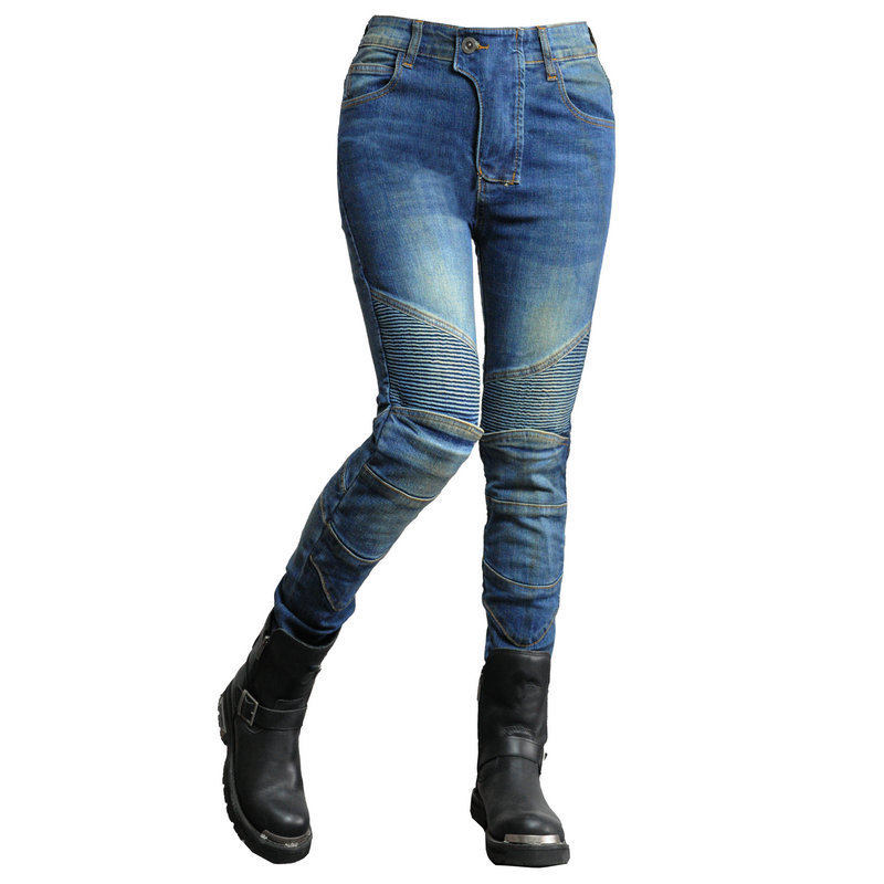Loong biker motocicleta jeans Mujer Caballero motocicleta montar pantalones retro anti-caída pantalones silicona equipo de protección