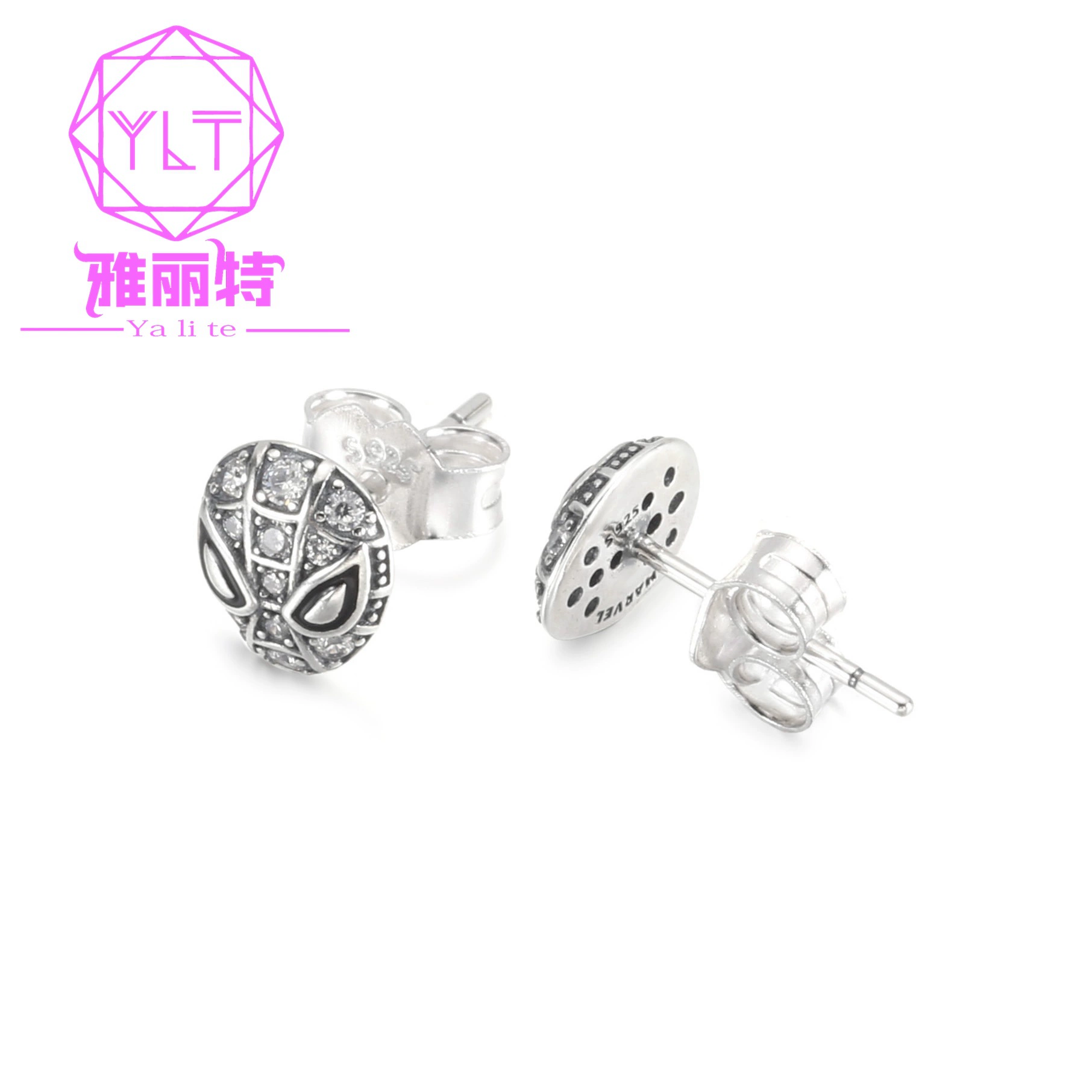 Серьги Panjia s925 серебро, Pavé pavé, Spider-Man маска, артикул 292354C01