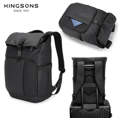 Jinshengs ビジネスバックパックラップトップ荷物ポケット超薄型バックパック毎日の通勤メンズバックパック