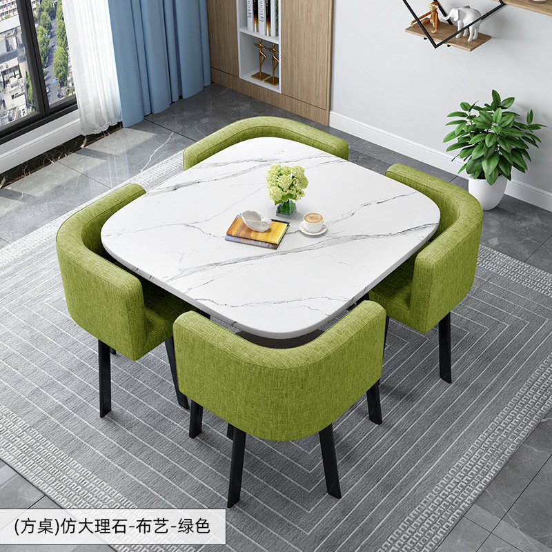 Simple Recepción y negociación pequeña mesa redonda mesa de recepción negociación reunión mesa de invitados y silla traje Oficina área de descanso mesa y silla combinación