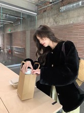 羊羔毛皮草外套女冬季新款加厚显瘦短款黑色仿獭兔毛毛绒大衣