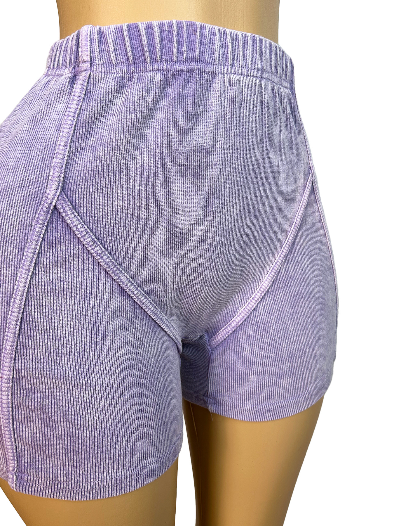 Women Clothing Thread Washed Faded Distressed Two Piece Shorts Set