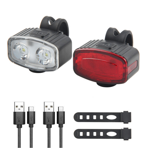 New bicycle light night riding USB charging outdoor led cycling light mountain bike bicycle warning tail light set