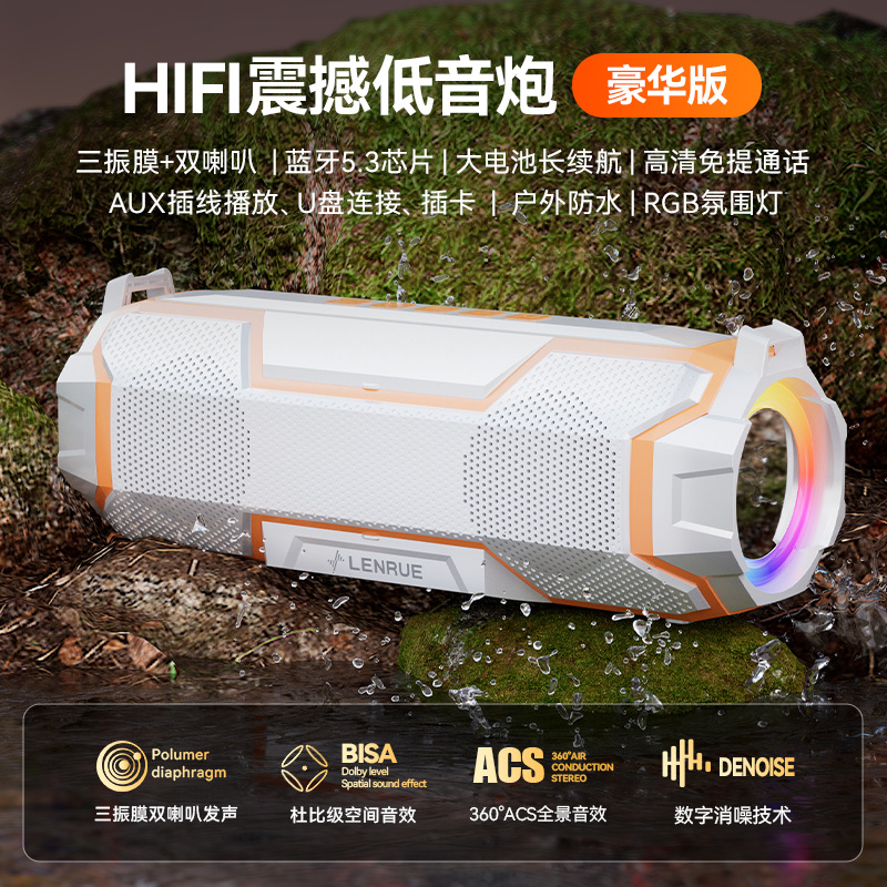 Sonido Bluetooth inteligente al aire libre colorido mecha de alta calidad portátil a prueba de agua alto volumen subwoofer