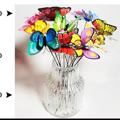 Decoración de mariposa 3D de PVC, enchufable, de una o doble capa, para jardín, fiesta y exteriores